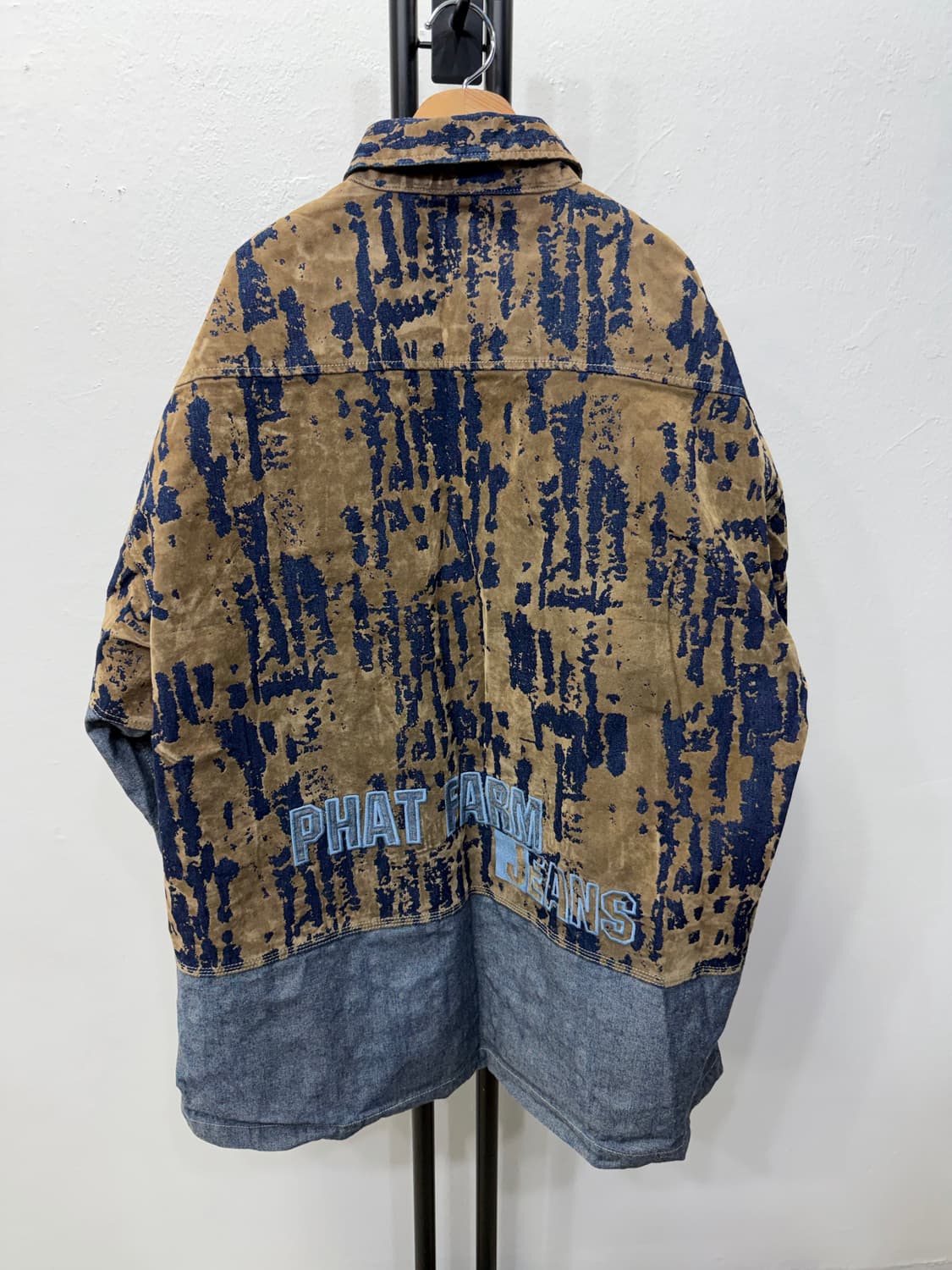 정품) PHAT FARM 팻팜 빅로고 데님 셔츠 자켓 XXL 상품이미지6