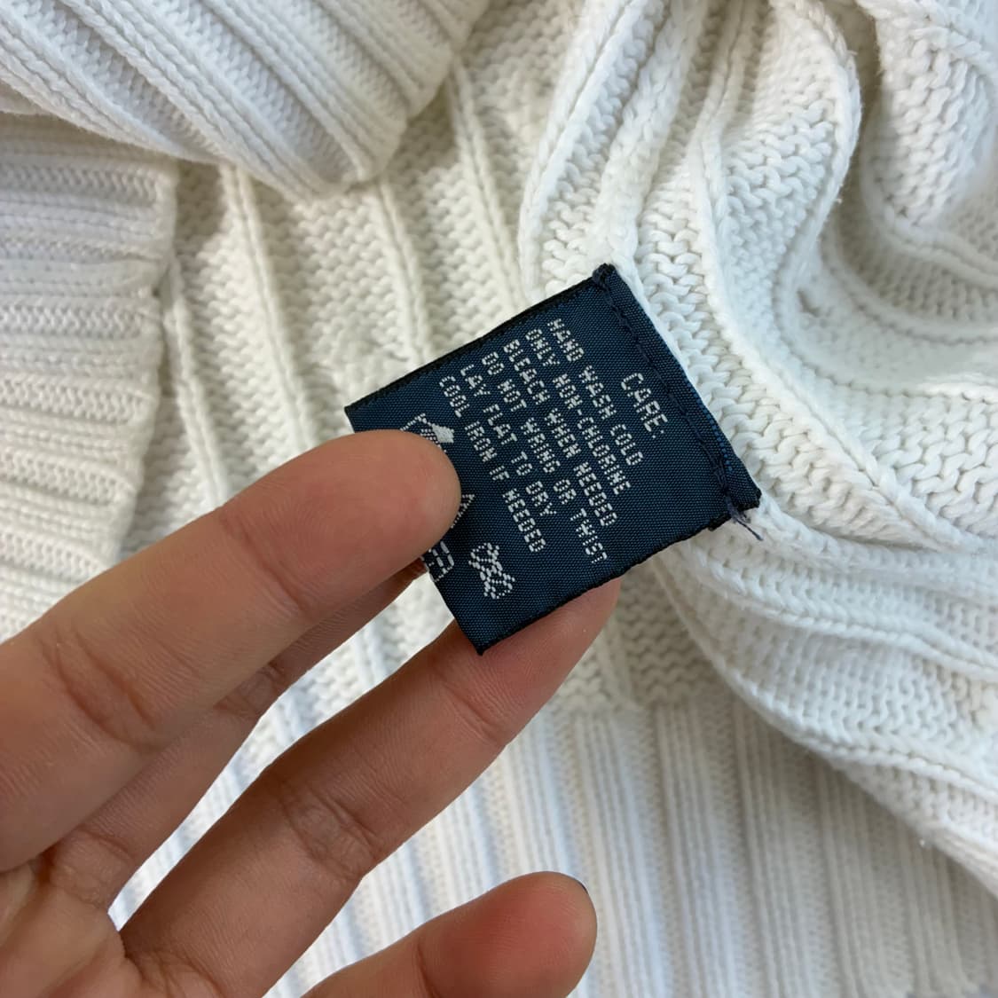 Polo  랄프로렌 자수 코튼 화이트 꽈배기 니트 상품이미지5