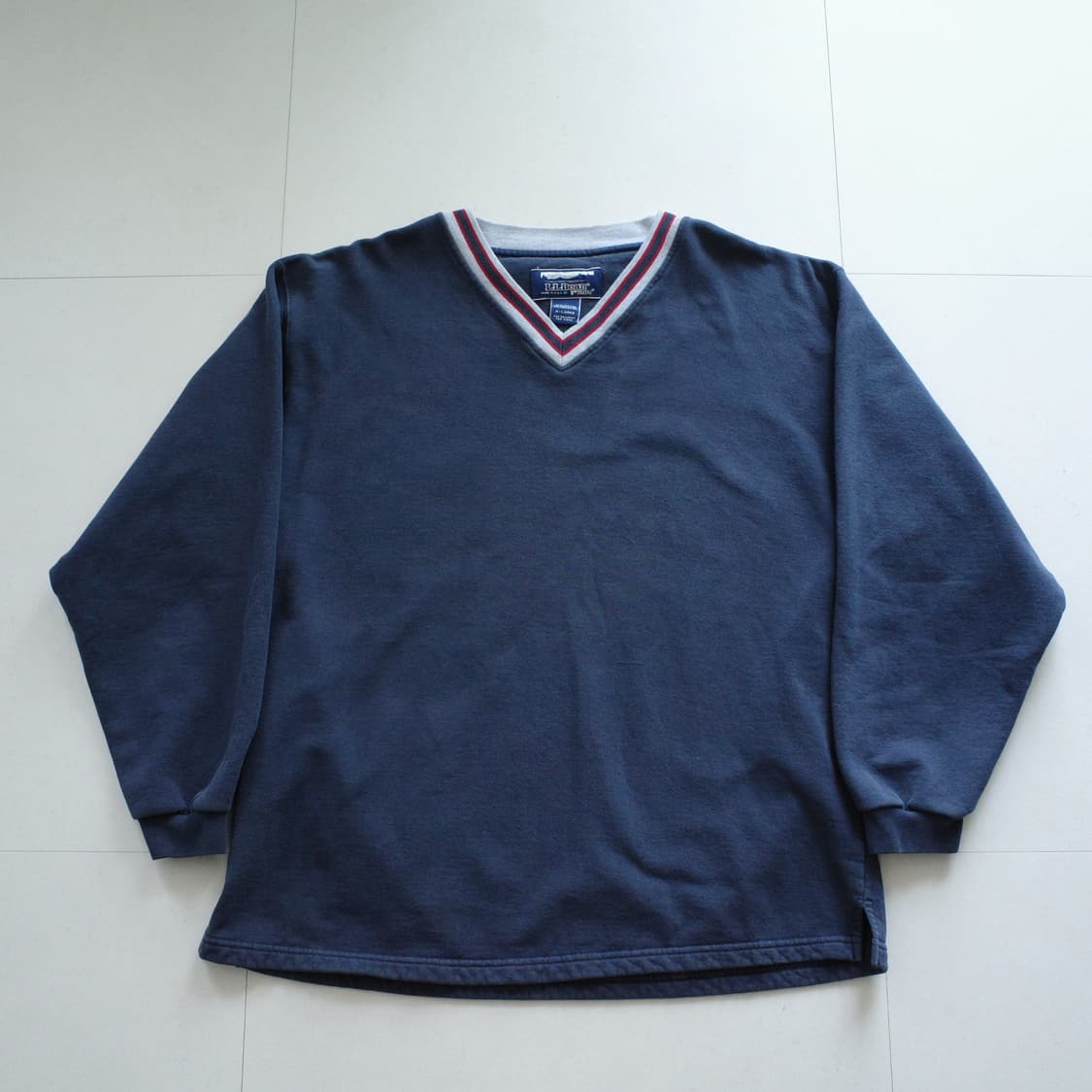 90s 엘엘빈 x 러셀 MADE IN USA 브이넥 스웨트 (XL) 상품이미지1