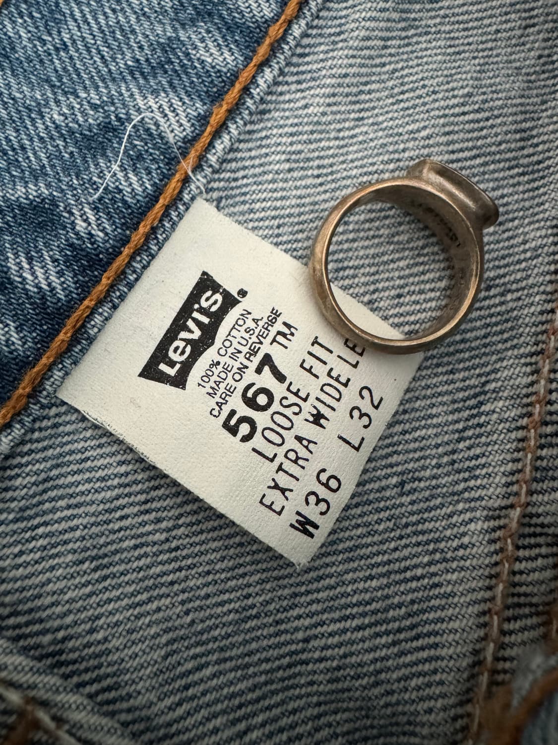 90s USA 빈티지 리바이스 567 데님 36x32 상품이미지8