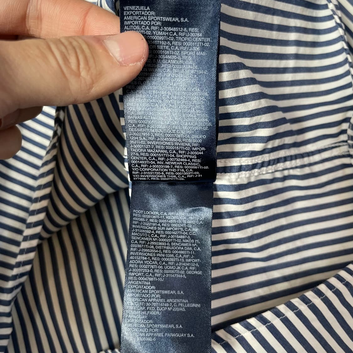 타미힐피거 미니로고 네이비 화이트 스트라이프 셔츠 M 상품이미지7