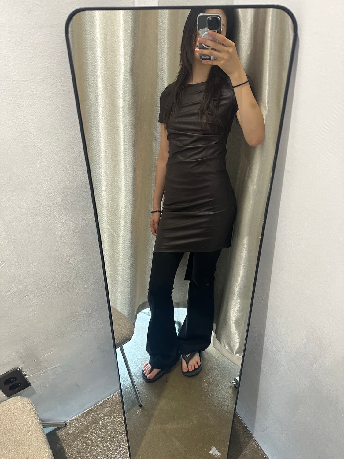 Helmut Lang Faux Leather Dress 상품이미지1