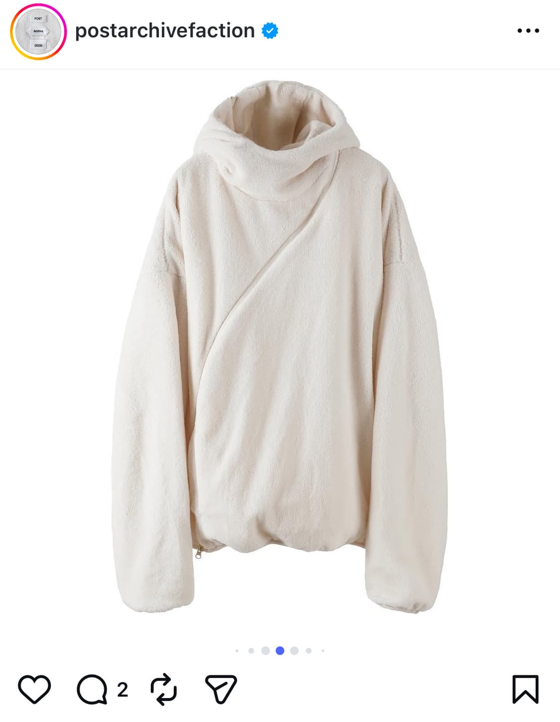 paf 5.1 hoodie center ivory (xs) 상품이미지1