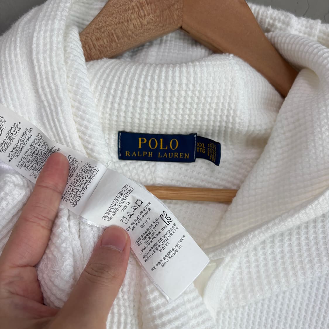 폴로 랄프로렌 와플 후드 화이트 상품이미지3