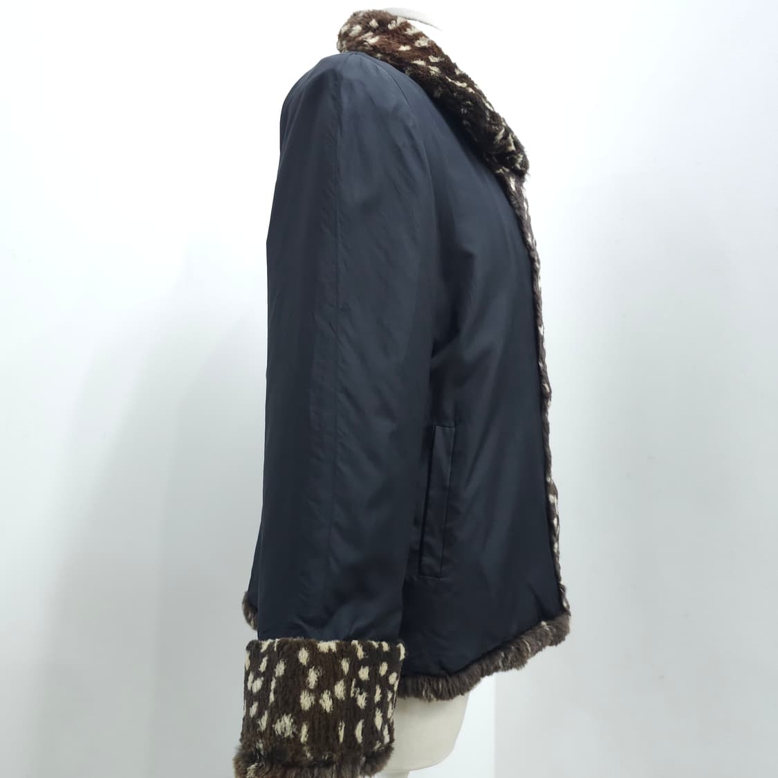 실크100% 래빗퍼 리버시블 양면 자켓 아우터 상품이미지3