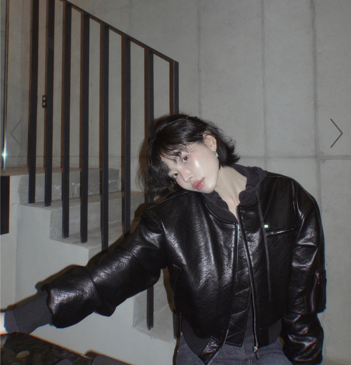 페일제이드 Crop Leather Bomber Jumper 크롭레더자켓 상품이미지5