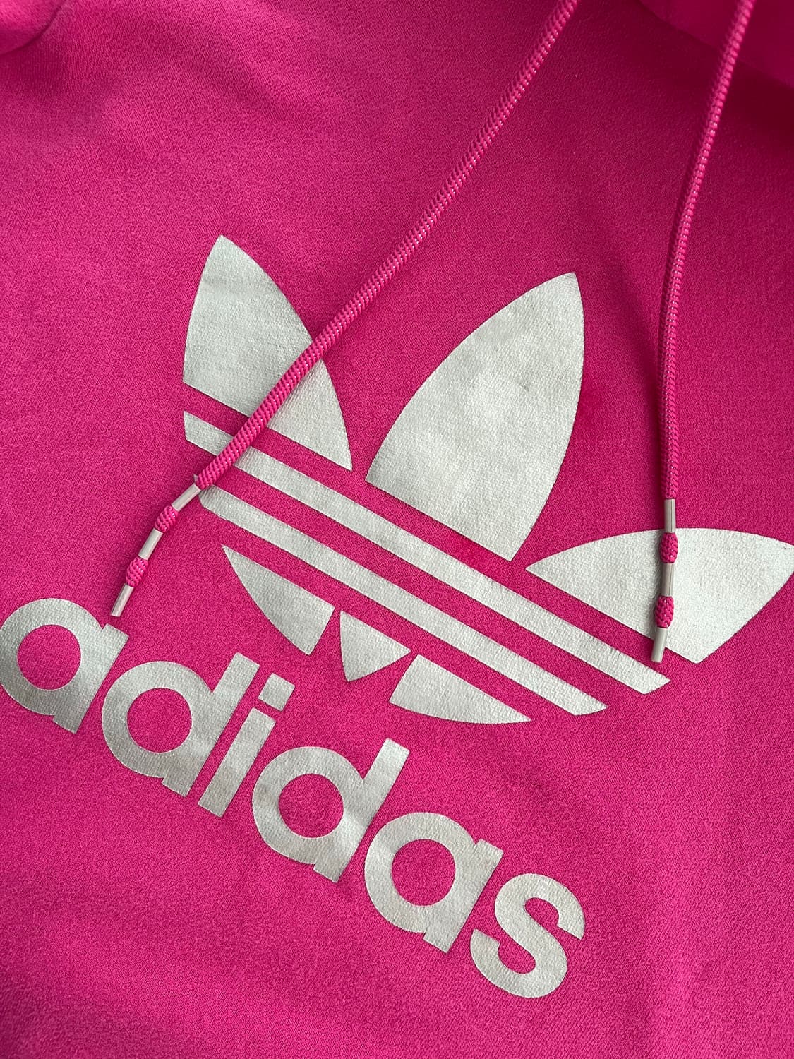 XS)아디다스 y2k 핑크 실버 롱 후디 기모 후드티 상품이미지5