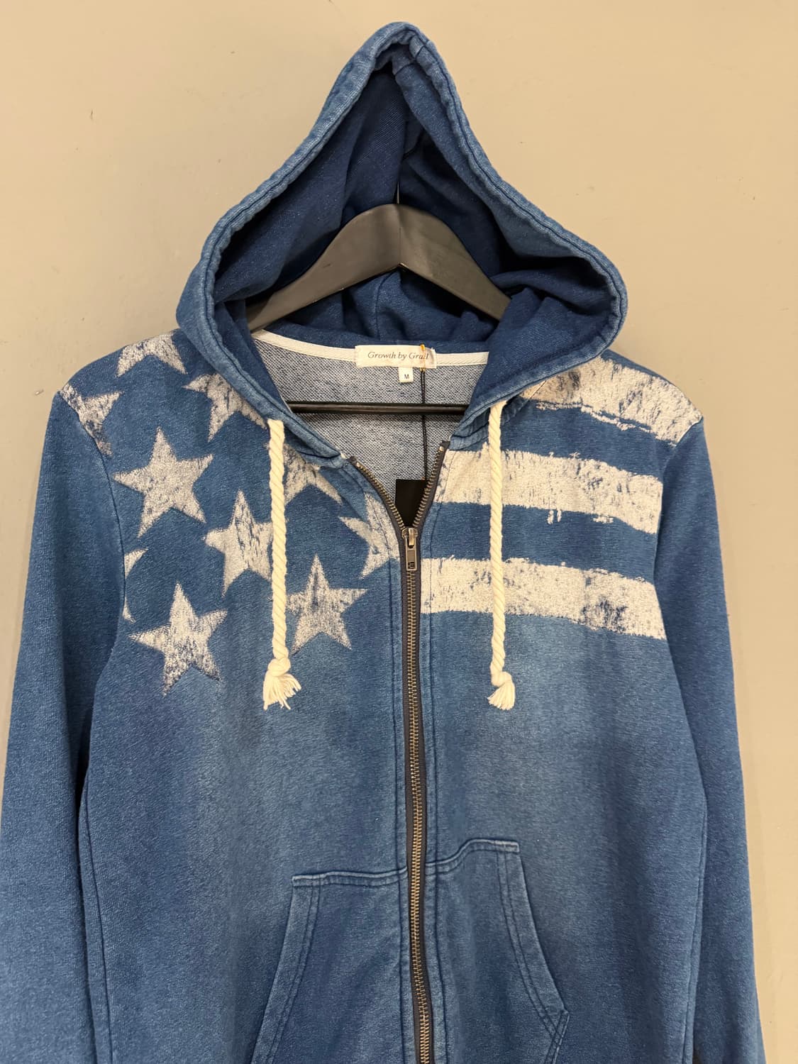 star pattern denim hood zip-up 상품이미지7