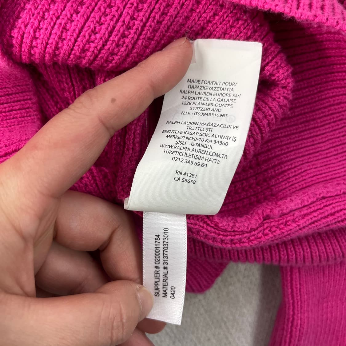 W 95 폴로랄프로렌 코튼 핑크 가디건 상품이미지6