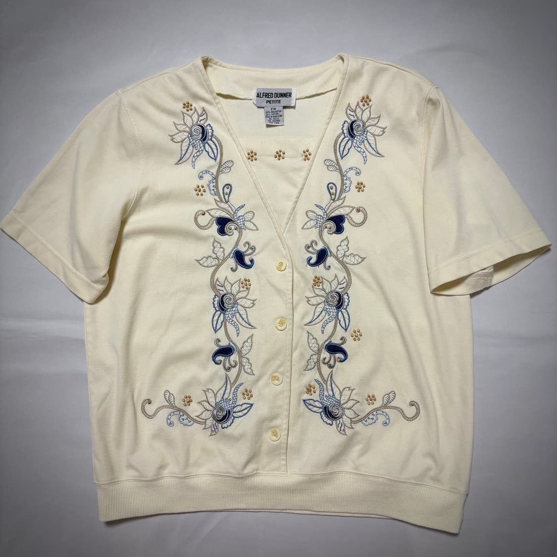 90s Alfred Dunner Floral Embroidery Card 상품이미지6