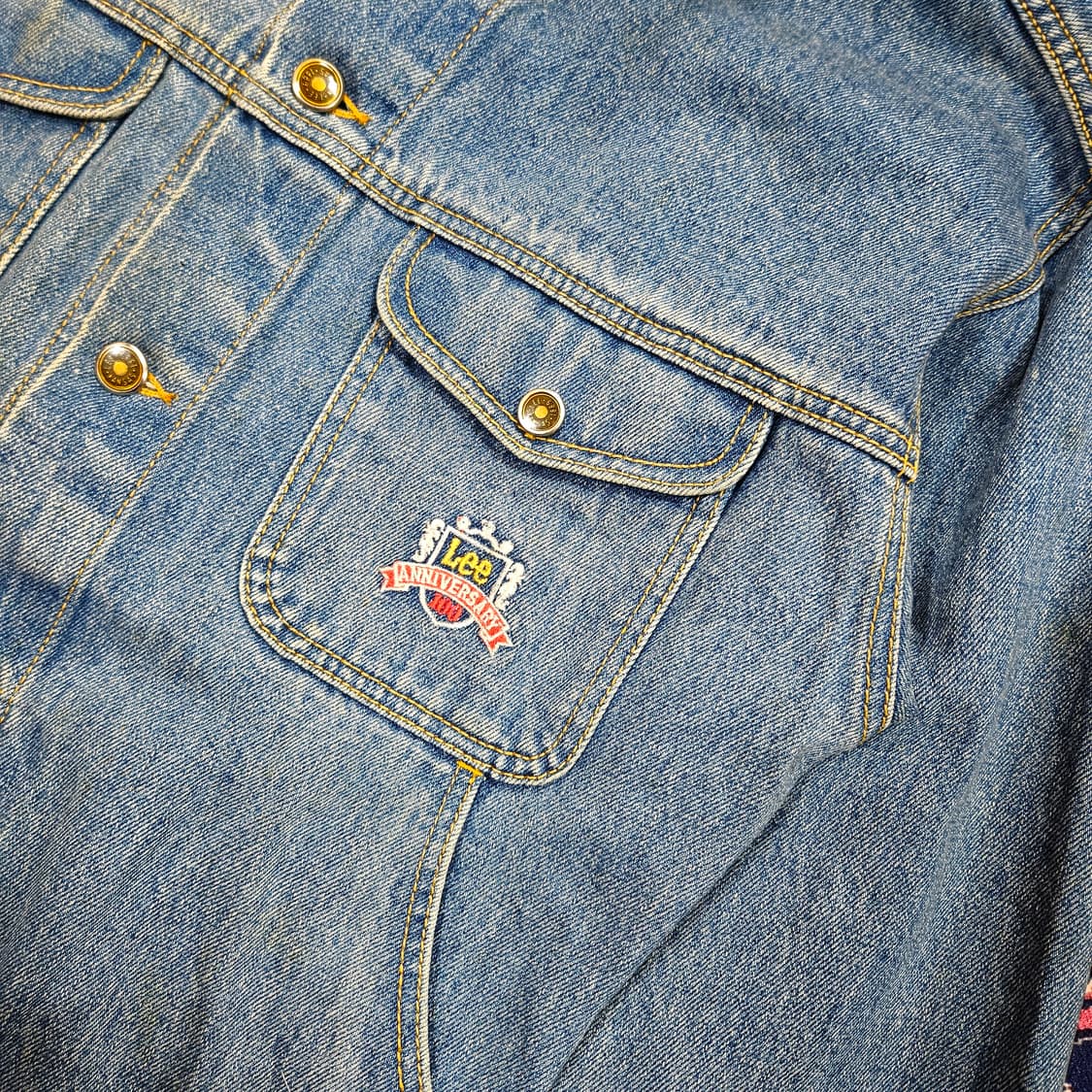 리(Lee) 80's 빈티지 포켓 자수 데님자켓 L size 상품이미지3