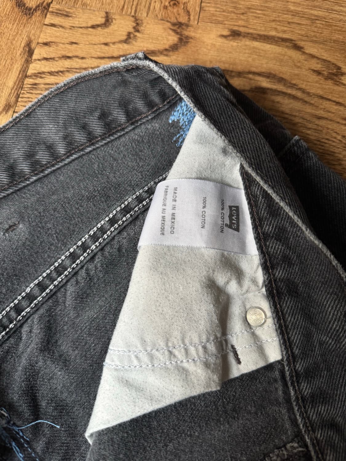 [38]00's 리바이스 쿠페 트레디셔널 핏 흑청 데님 팬츠 상품이미지8