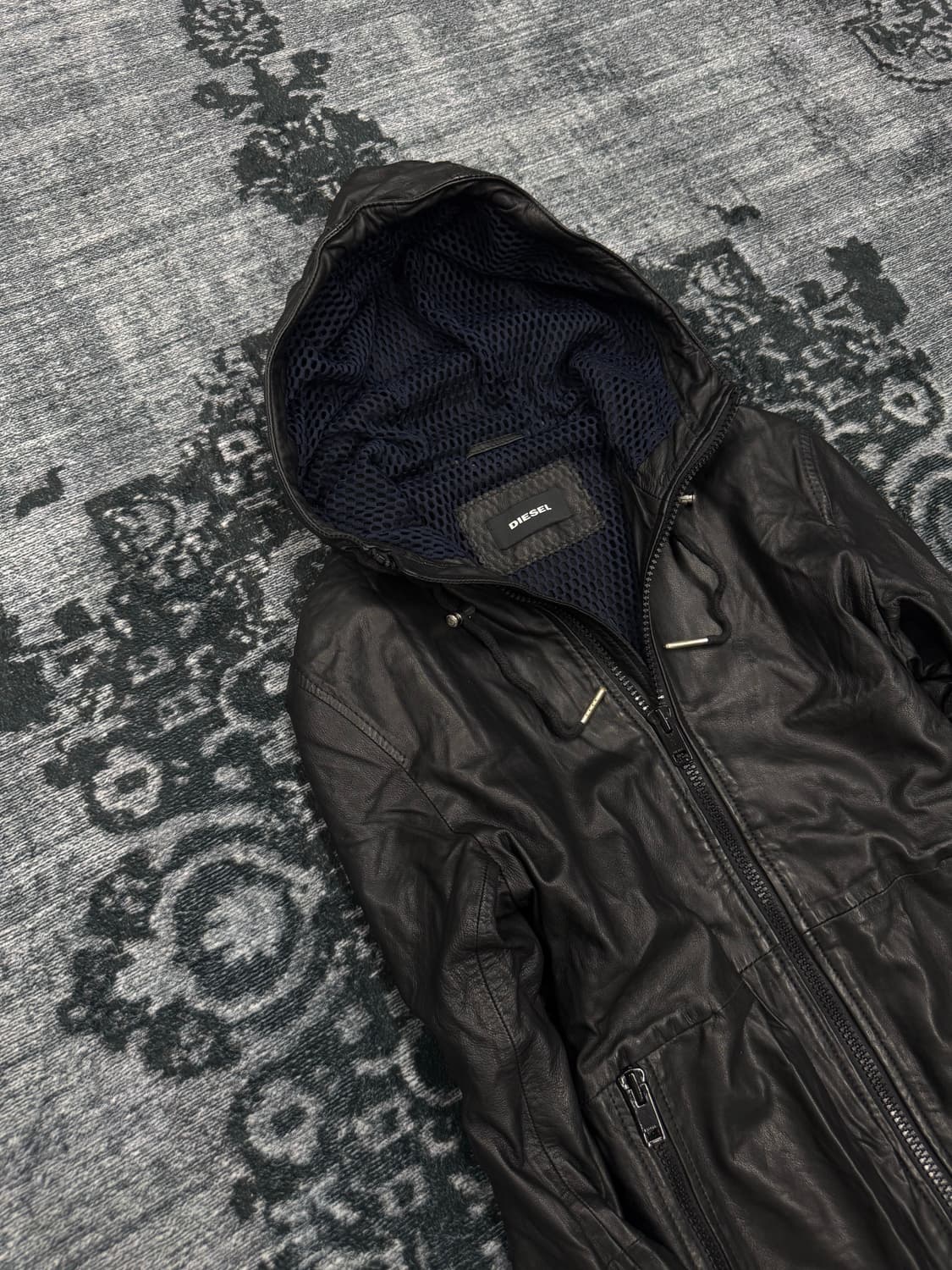 Diesel sheep skin hood leather jacket 상품이미지3