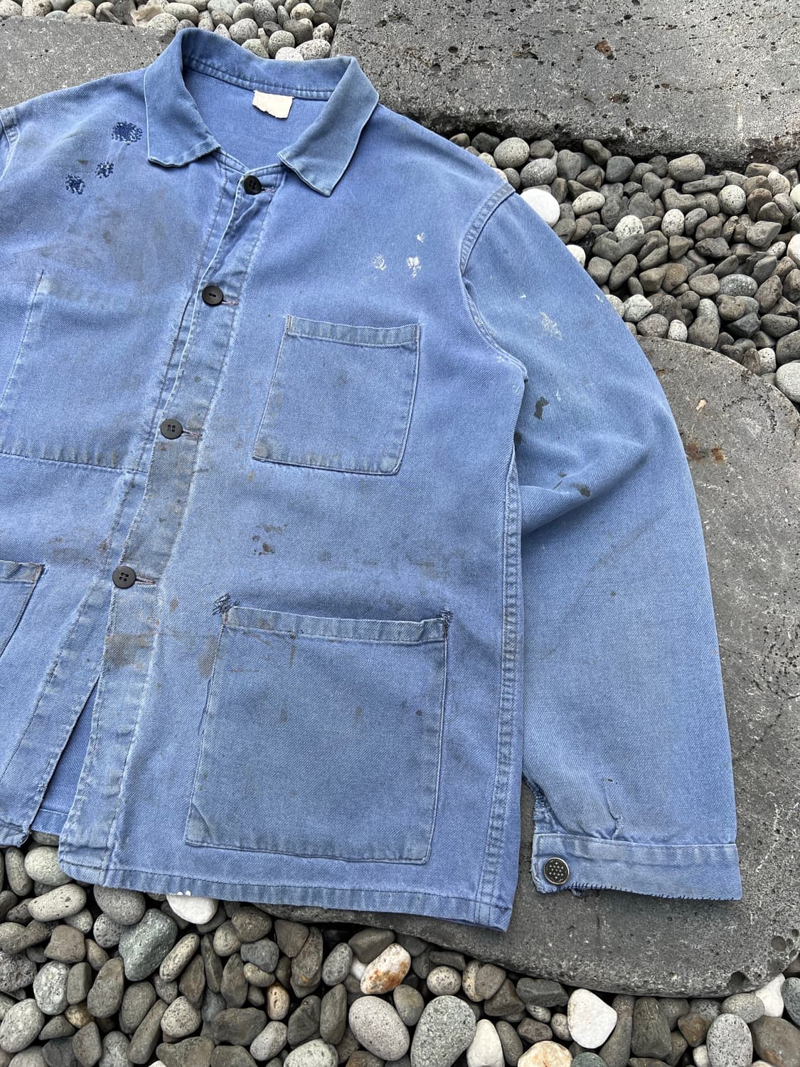 WASHING BLUE FADED DIRTY OLD 빈티지프렌치워크자켓 상품이미지5