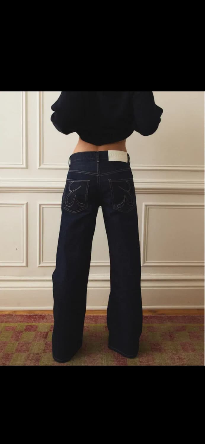 글로니 901 로우 웨이스트 와이드 레그 청바지 M 사이즈 새상품 상품이미지3