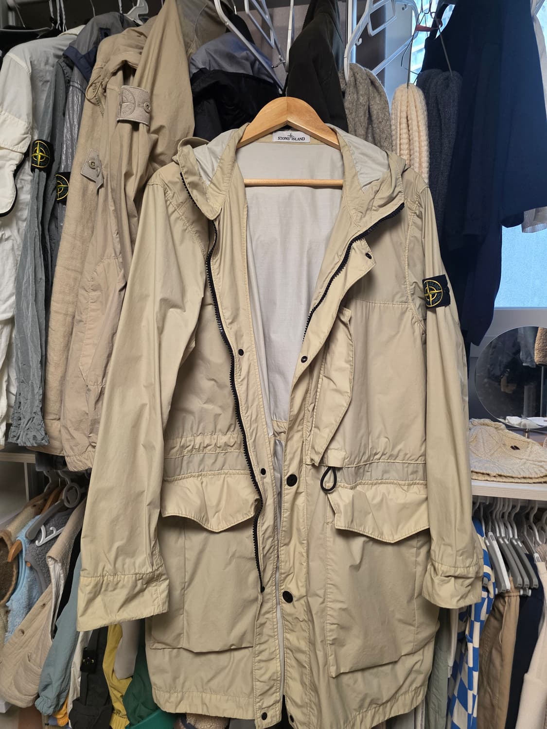 스톤아일랜드 나슬란 롱기장 자켓 야상 바람막이 M 상품이미지1