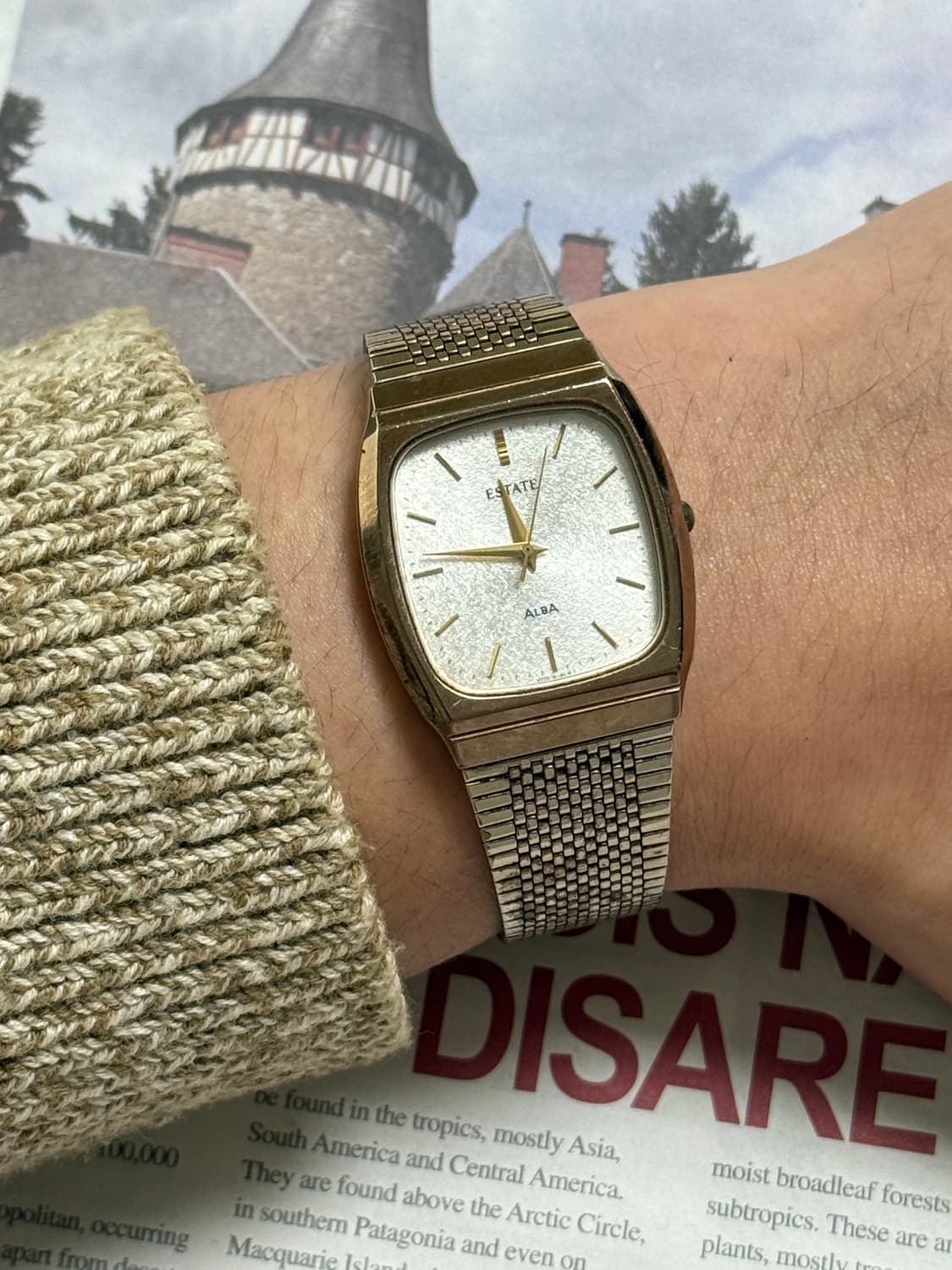 세이코 Seiko ALBA Estate 쿼츠 스퀘어 프로스티드 다이얼  상품이미지6