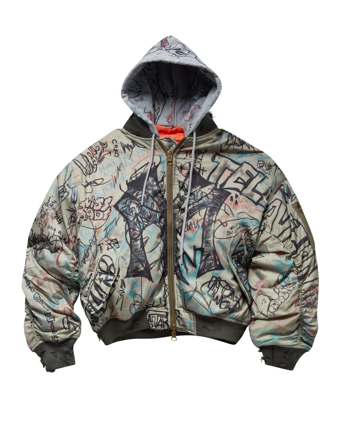 MOWALOLA GRAFFITI BOMBER GREEN 상품이미지3