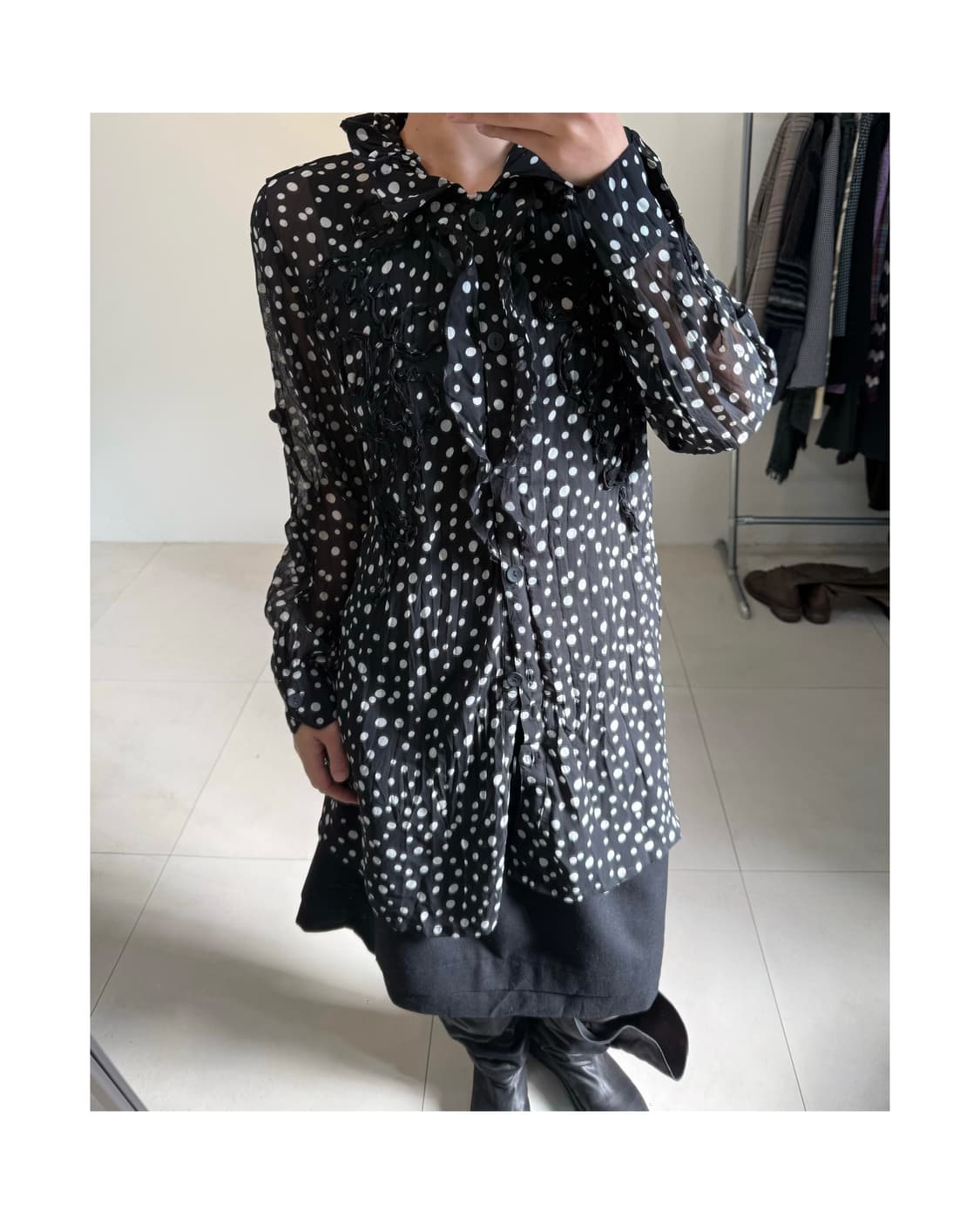 Evercube 도트 레이어드 원피스 상품이미지1