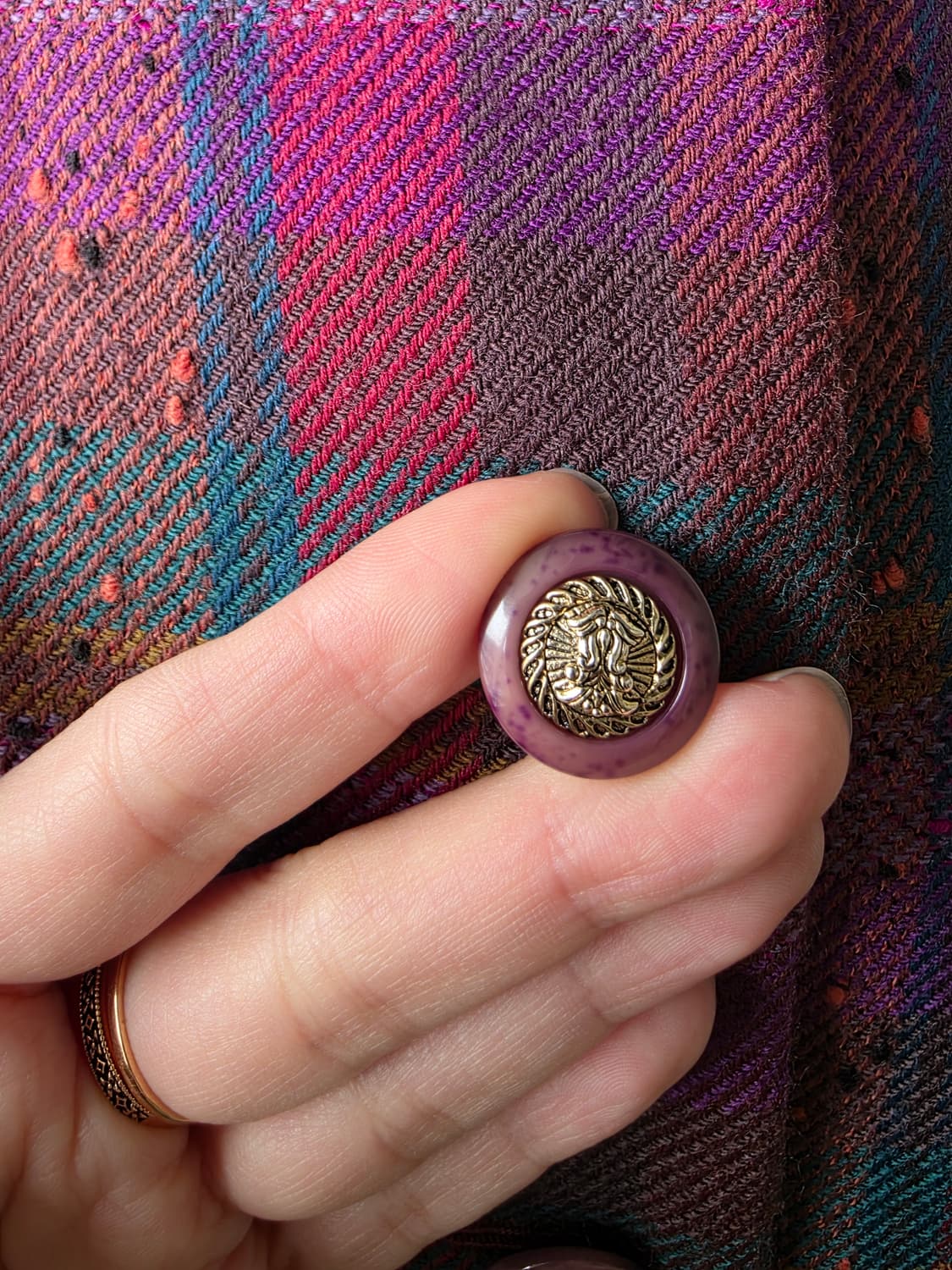 체크 보카시 울 트위드 자켓 상품이미지4