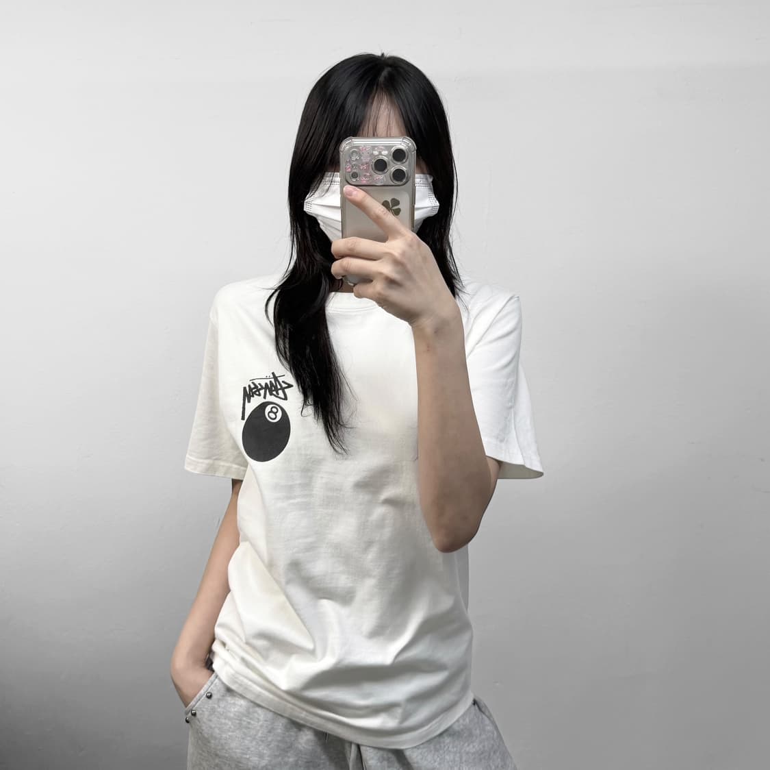 스투시 8볼 반팔티 화이트 상품이미지1