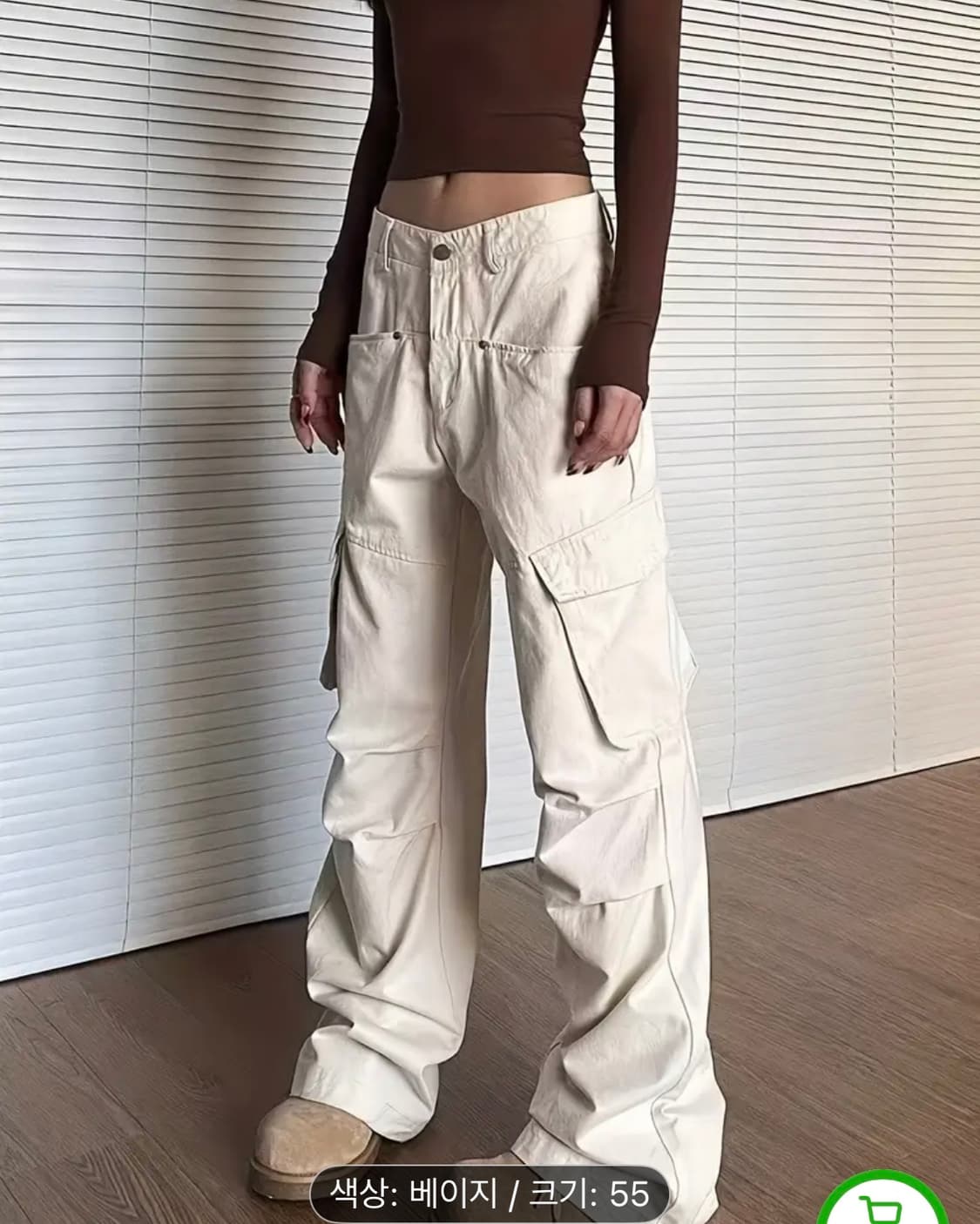 베이지 카고 바지 와이드 팬츠 빈티지 상품이미지2