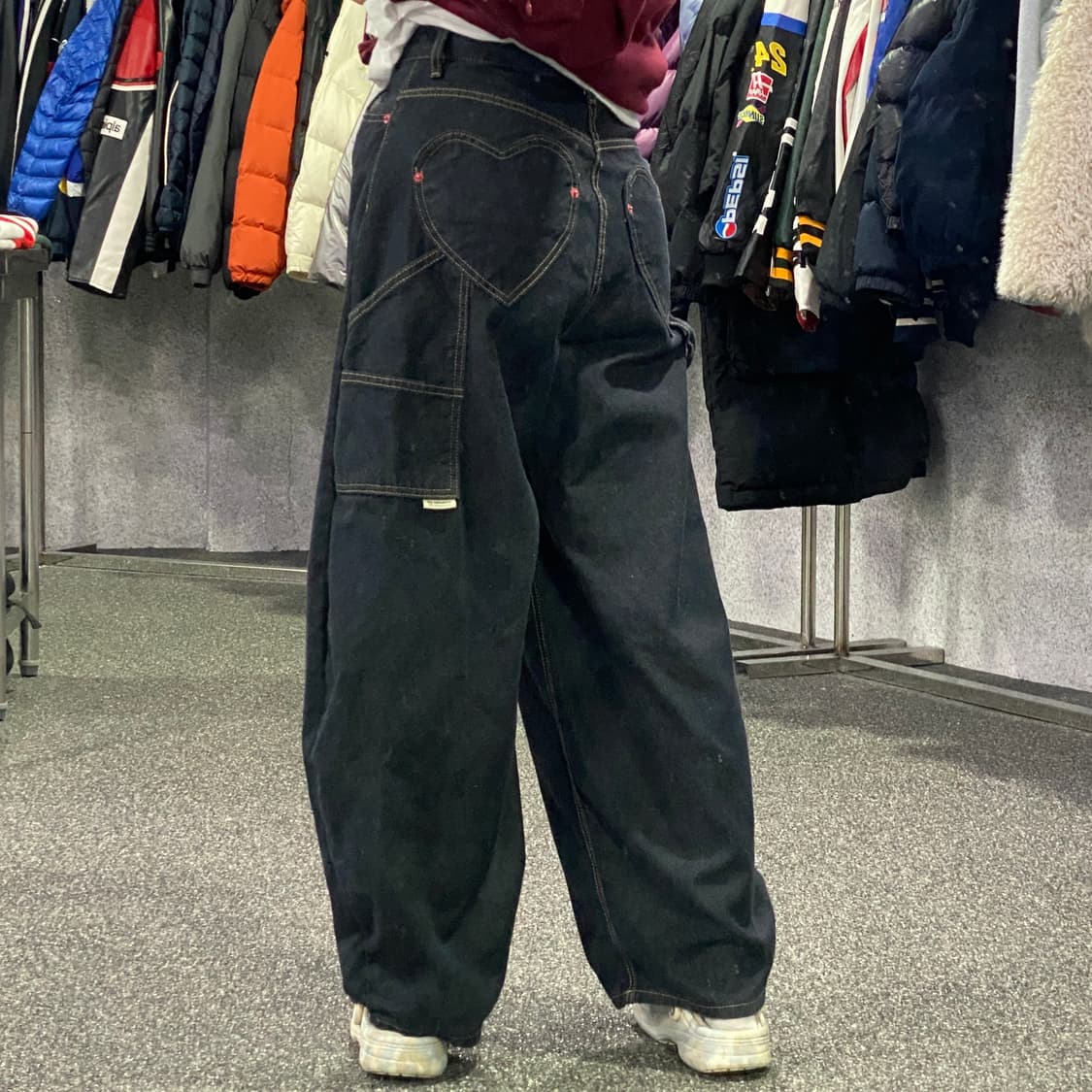 빈티지 데벨롭 투하트 포켓 카고 벌룬 와이드 데님 팬츠 B3628 상품이미지2