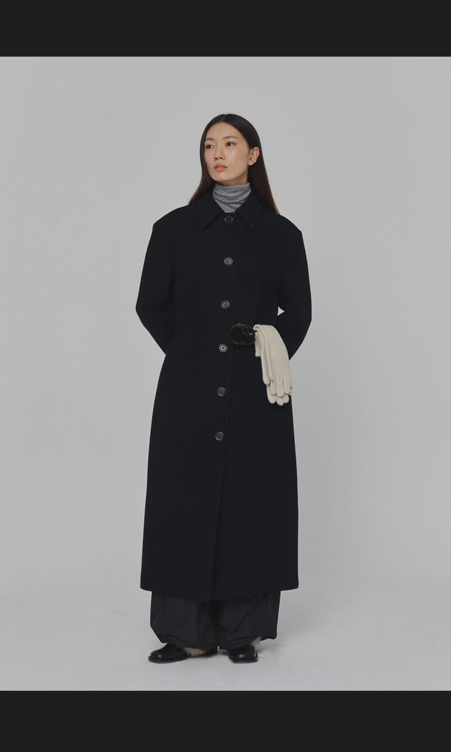 아모멘토 amomento 싱글 카라 롱코트 24fw 상품이미지3