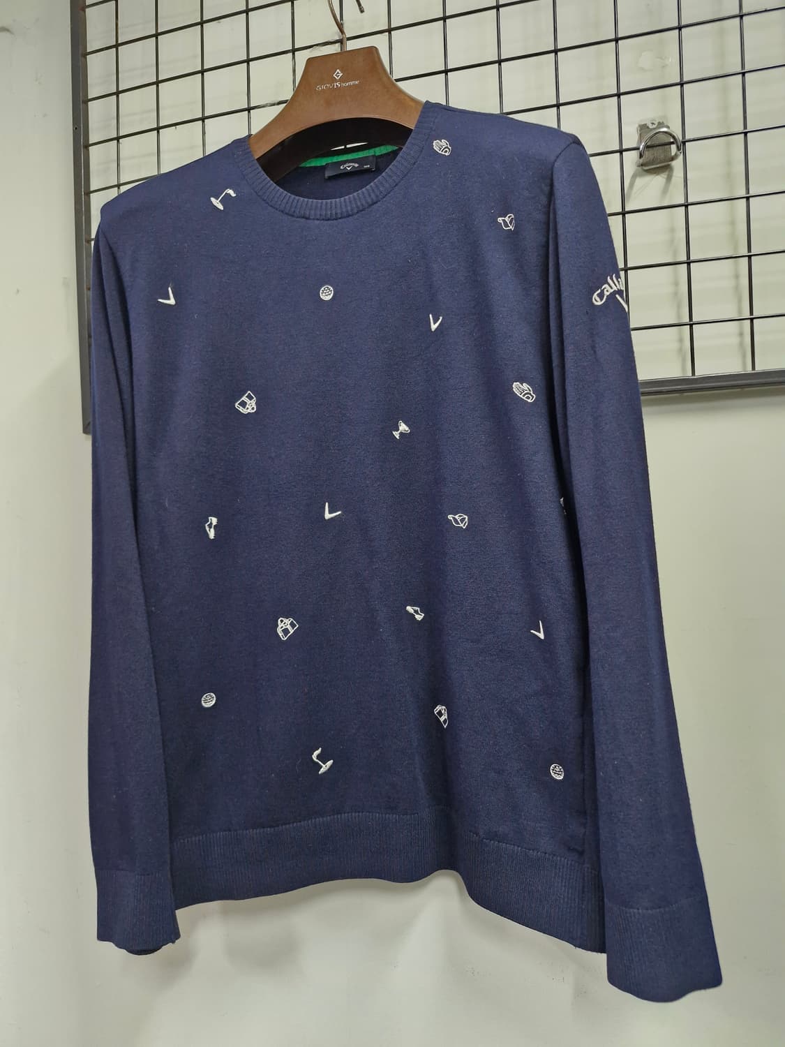100L 캘러웨이 네이비 골프 패턴 니트. 상품이미지3