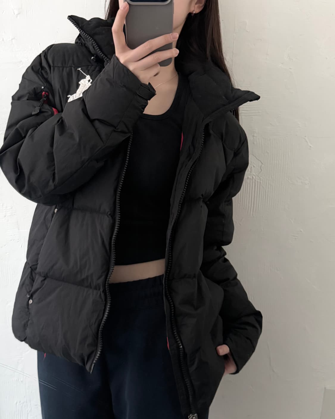 Polo 폴로 랄프로렌 블랙 컬러 빅포니 덕다운 후드 패딩  상품이미지9