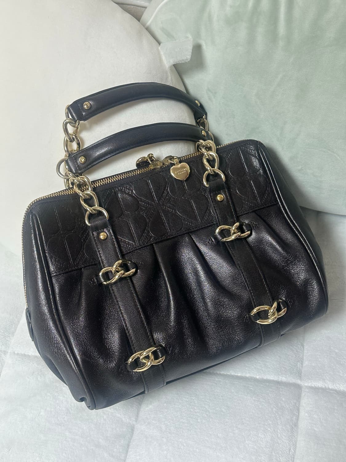 빈티지 러브캣 하트 퀼팅 핸드백 토트백 갸루 모리 상품이미지1