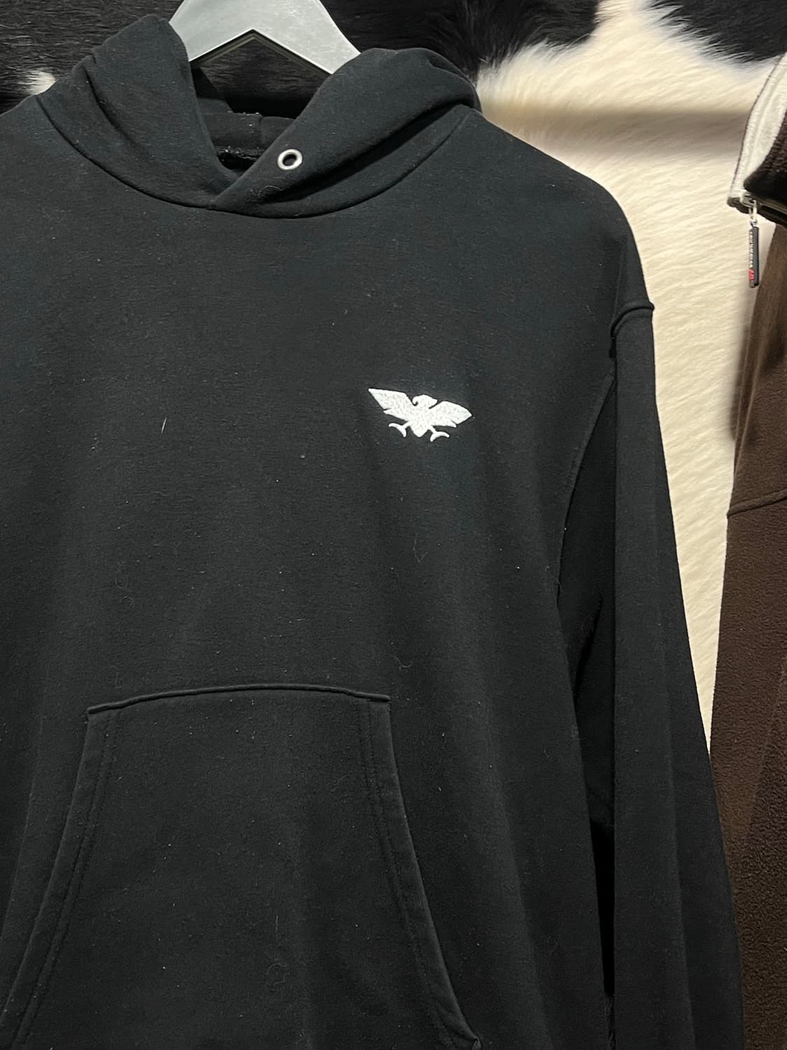 블랙 프린팅 후드티 상품이미지3