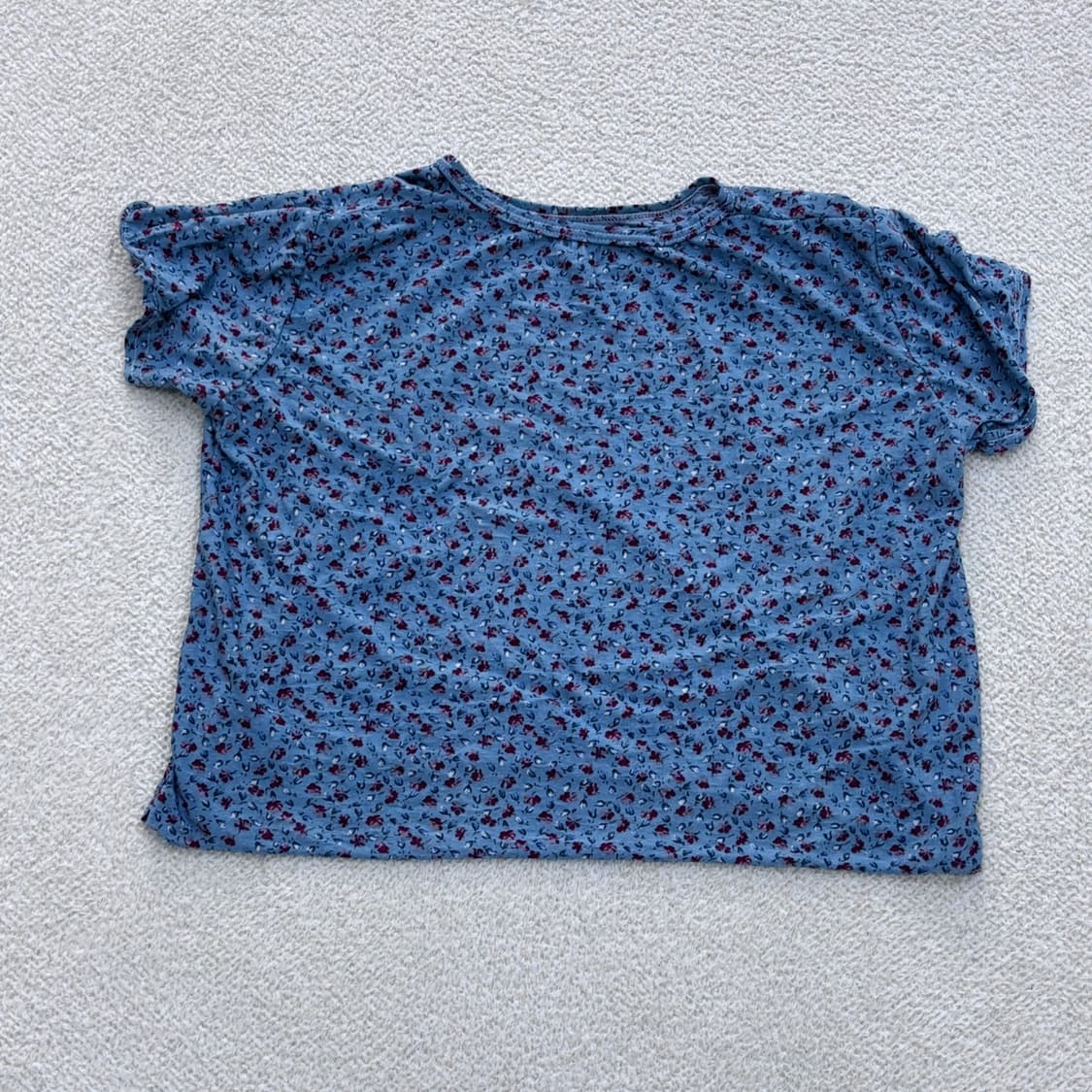 실측확인 빈티지 플라워 패턴 반팔 티셔츠 0401E 상품이미지2