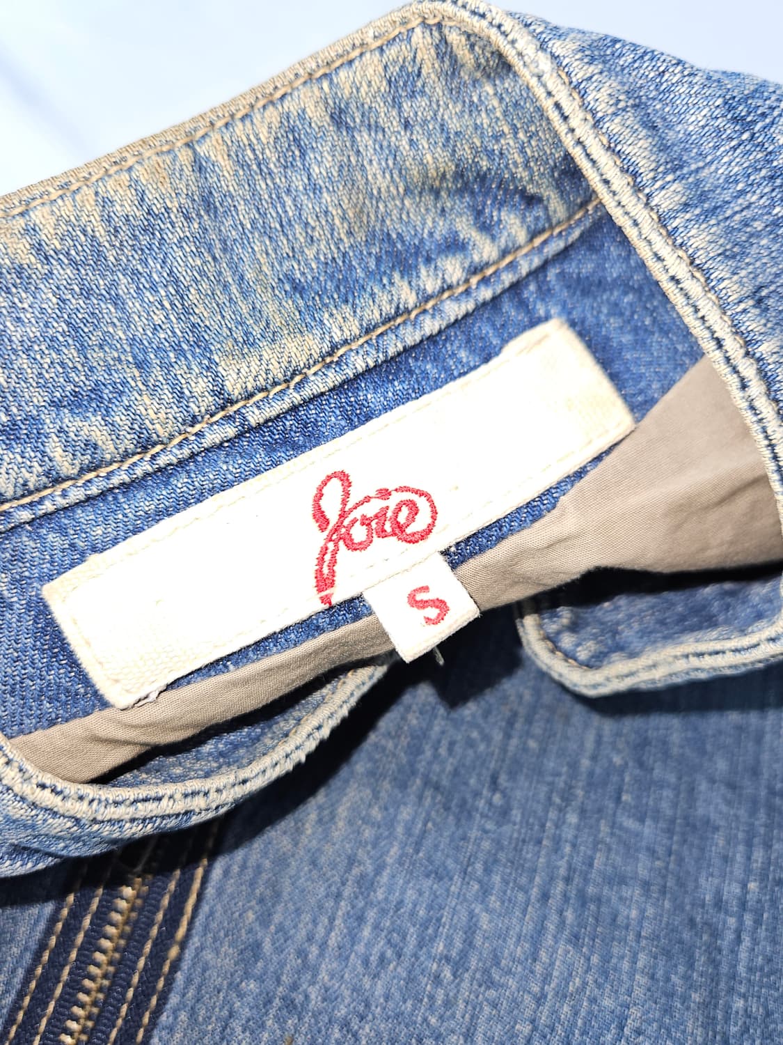 Joie USA 바이커 데님자켓 워싱 코튼 상품이미지2