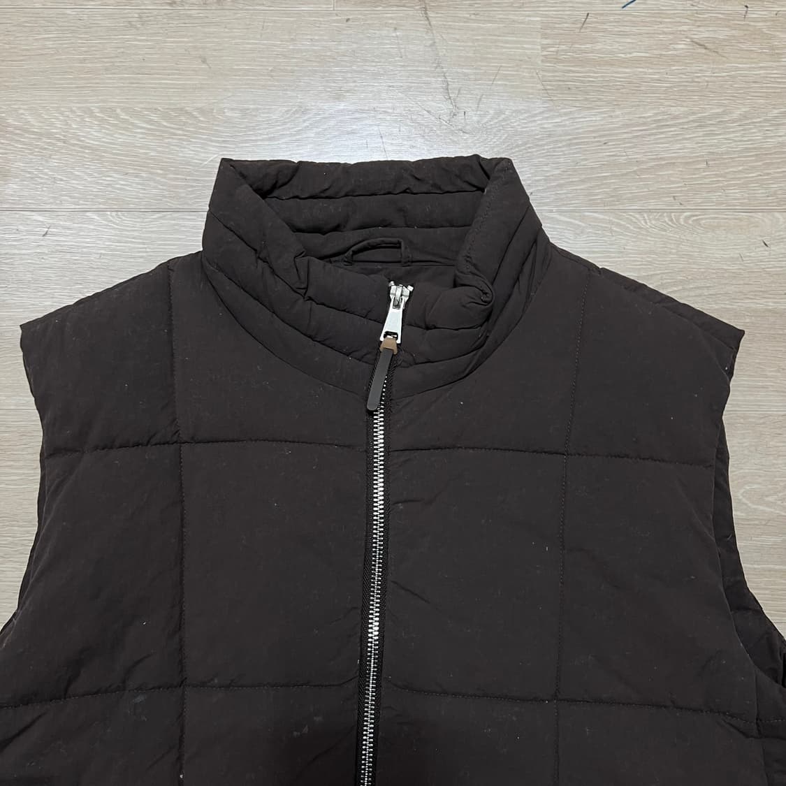 자라 다운 스탠드넥 퀼팅 패딩조끼 베스트 [브라운] M/95 상품이미지2