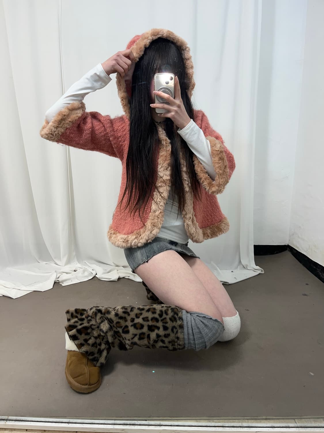 히메갸루st 후드 판쵸 코트  상품이미지1