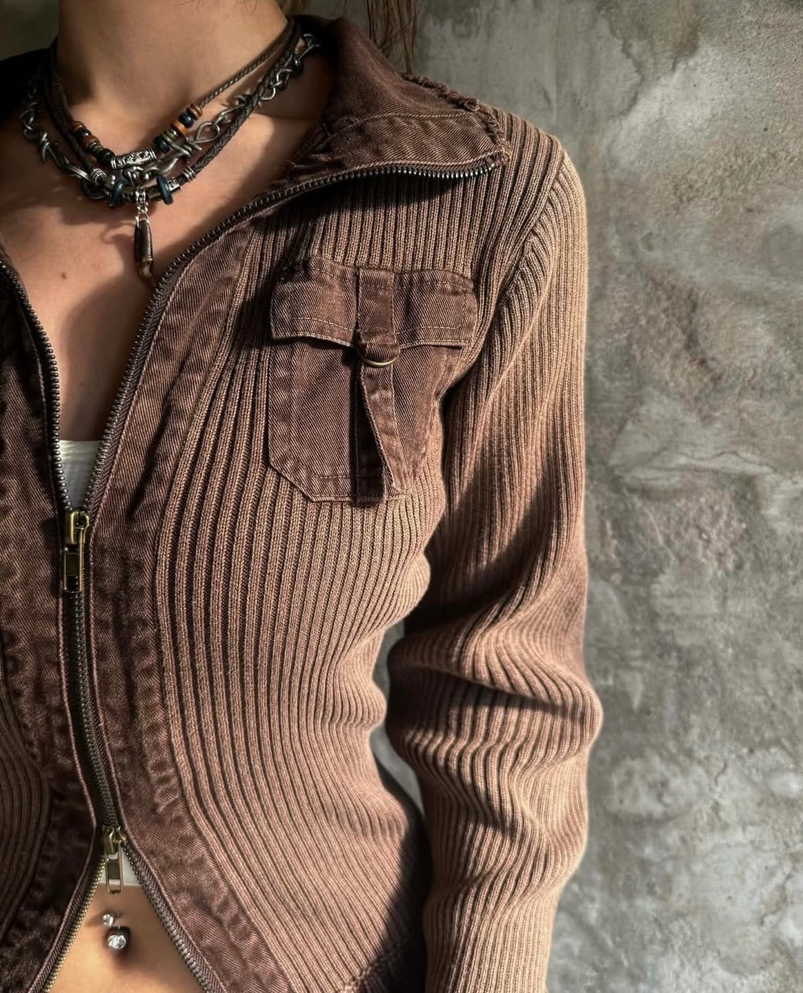 Y2k Twoway Detail Zipup 상품이미지2