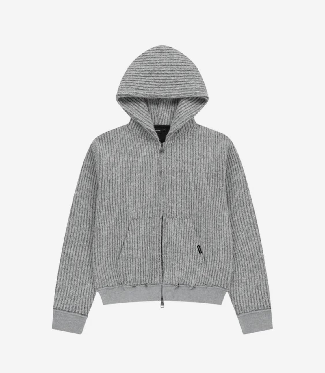 아캄 보카시 니트 집업 후디 (그레이) 상품이미지2