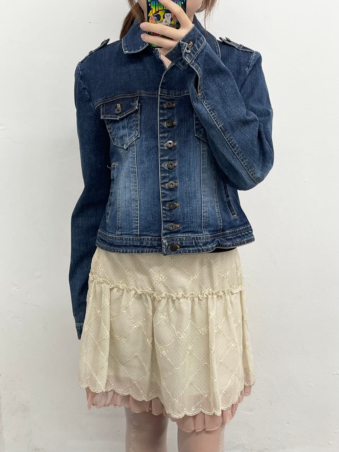 워싱 데님 버튼 자켓 상품이미지5