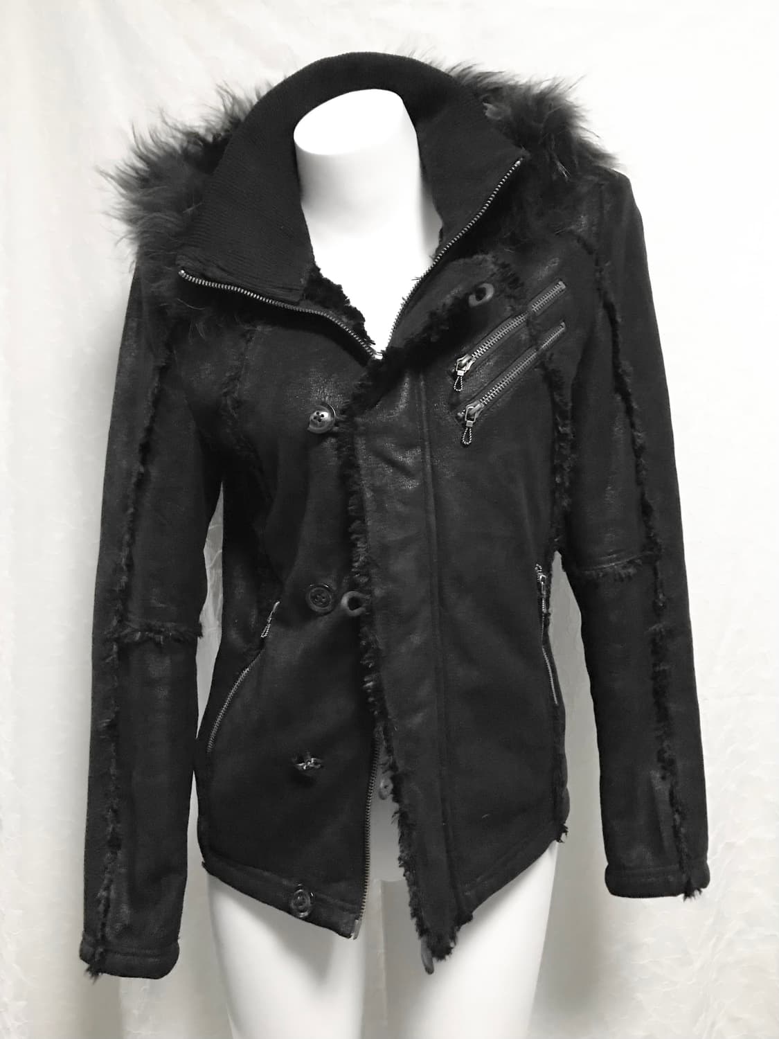 택포•빈티지 fuga 시어링 라쿤퍼 후드 n2b 무스탕 자켓 상품이미지2