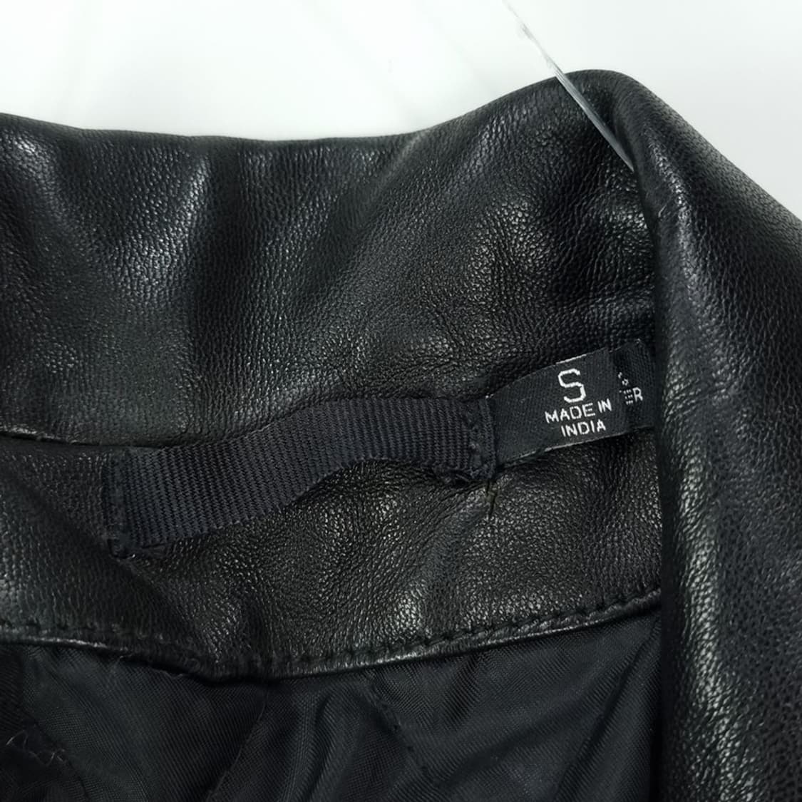 빈티지 리얼 쉽스킨 레더 양가죽 사선 라이더 레더 자켓 블랙 M16807 상품이미지7