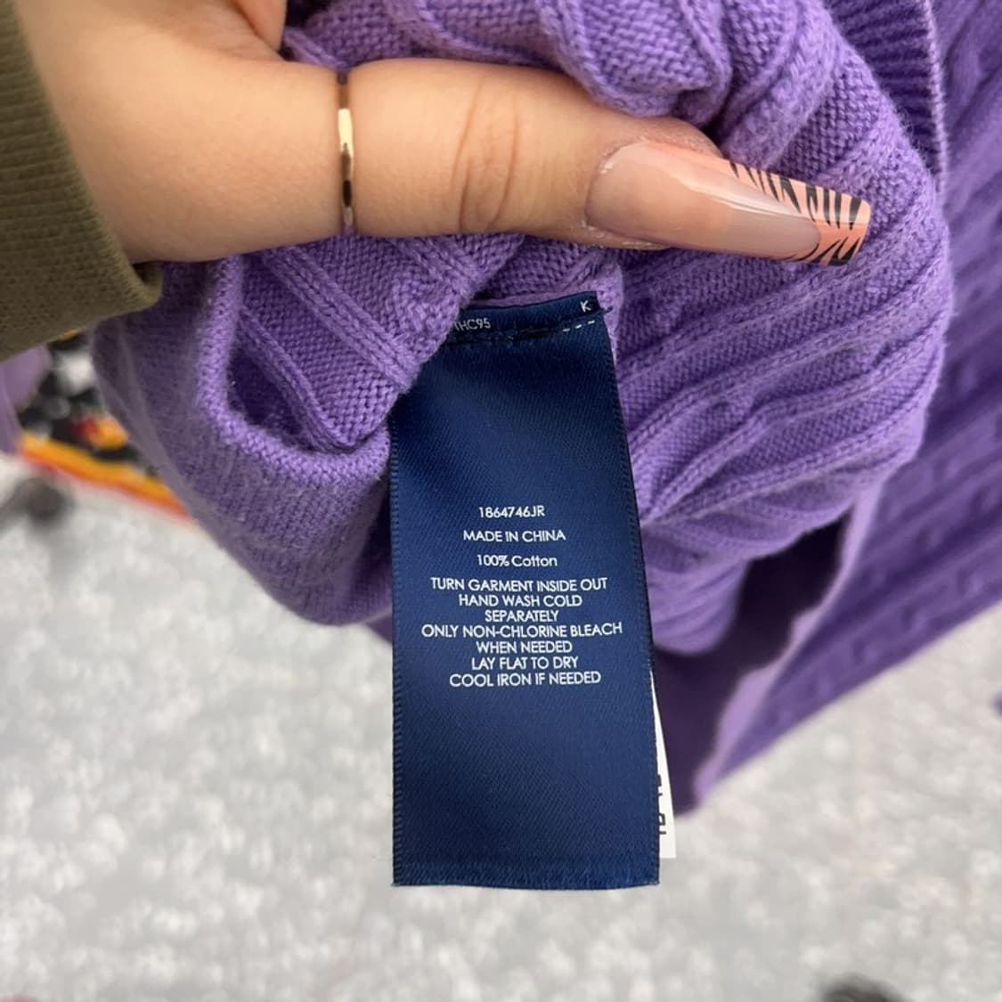 폴로 랄프로렌 여리 모리걸 연보라 폭닥 꽈배기 가디건 S C08178 상품이미지6