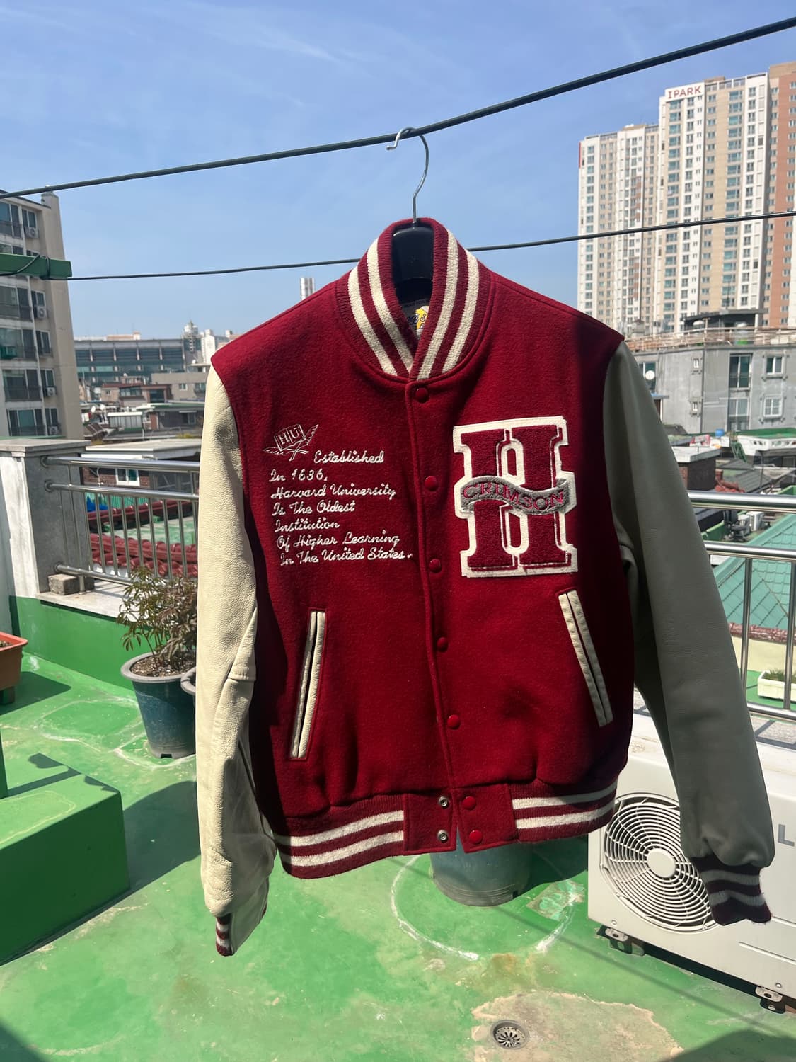 골든베어 x 하버드 바시티 자켓 판매합니다. 상품이미지1