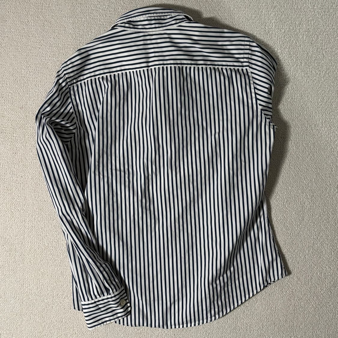 빈티지 랄프로렌 네이비 스트라이프 레드 스몰로고 셔츠 상품이미지5