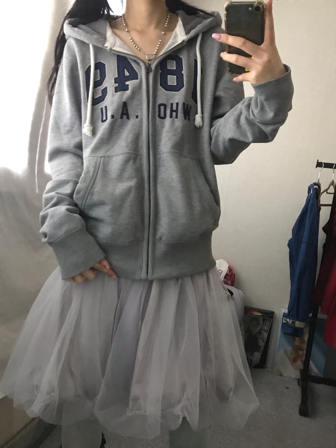 후아유 그레이 후드집업 상품이미지2