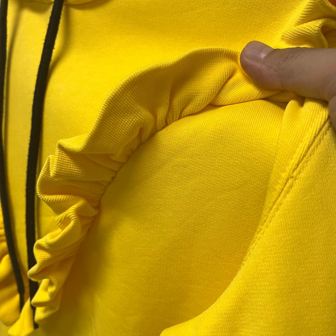 MSGM 러플 후드 맨투맨 티셔츠 노랑 S 상품이미지10