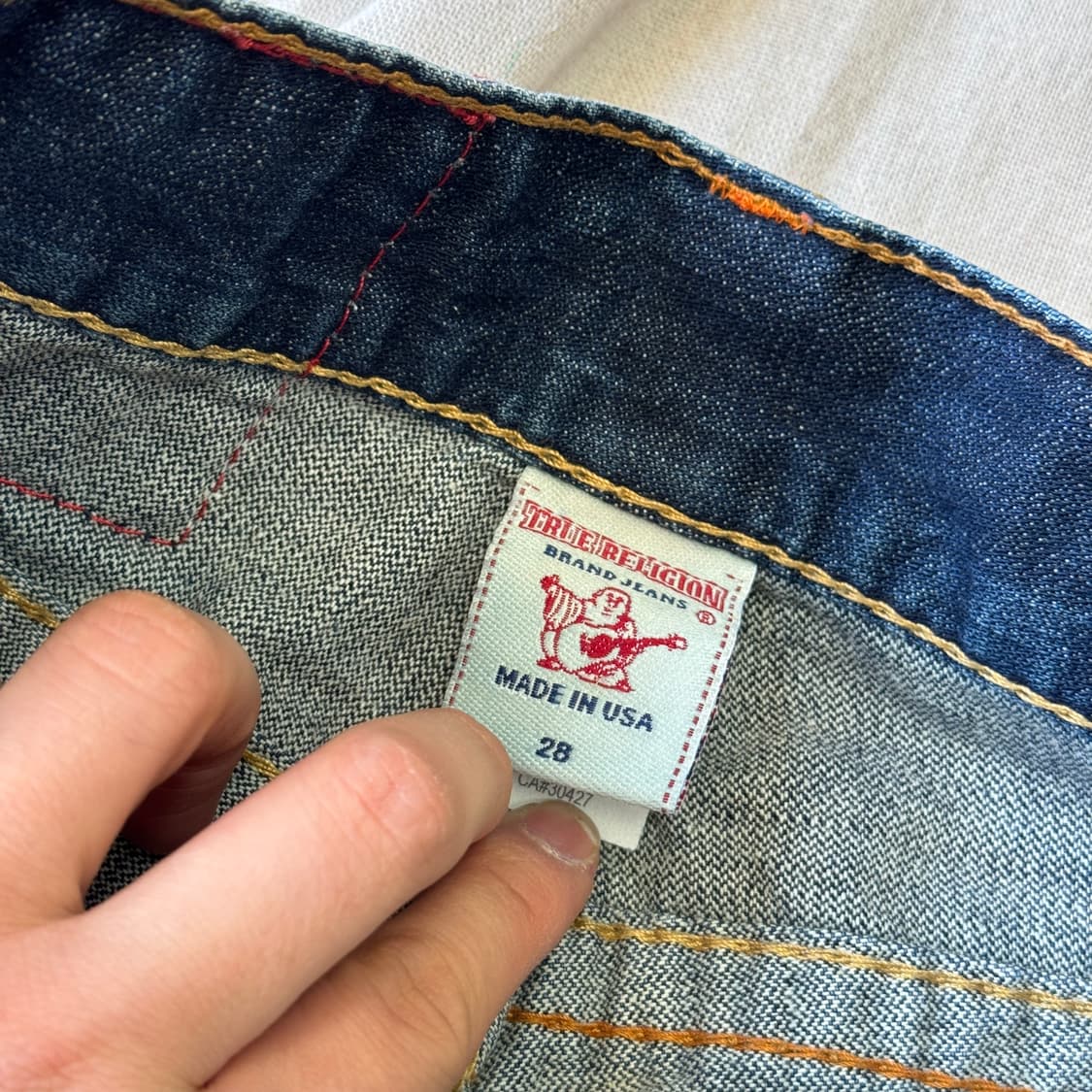 트루릴리전 레인보우 자수 부츠컷 데님팬츠 28(29~) 상품이미지7