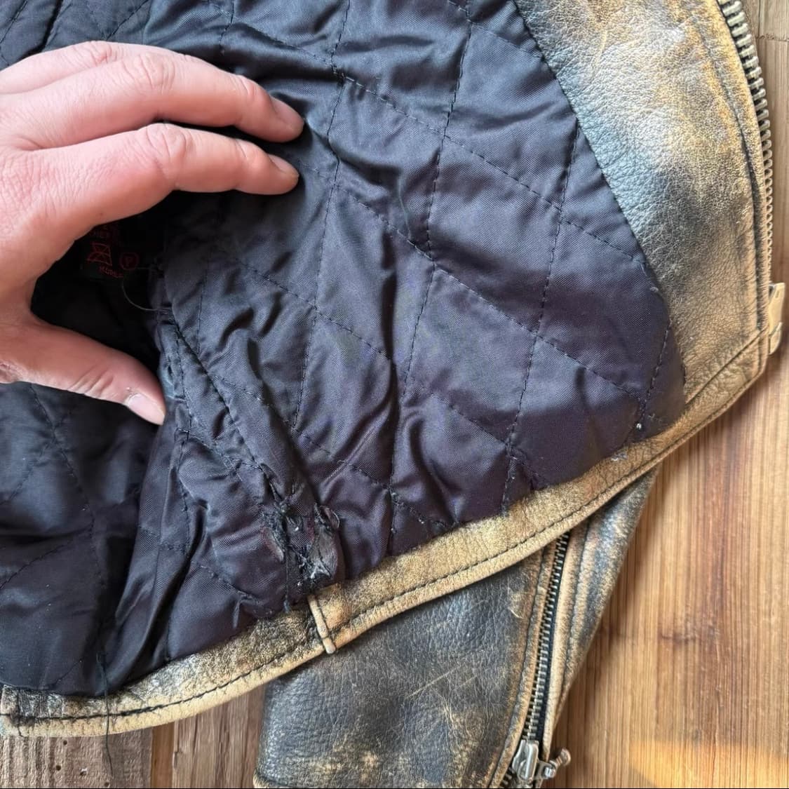  [RBC] 빈티지 641 타입 스탠드 칼라 레더 라이더 자켓  상품이미지4