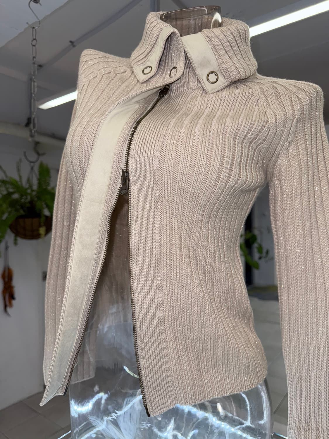 bold cuff glitter knit zip up 상품이미지3