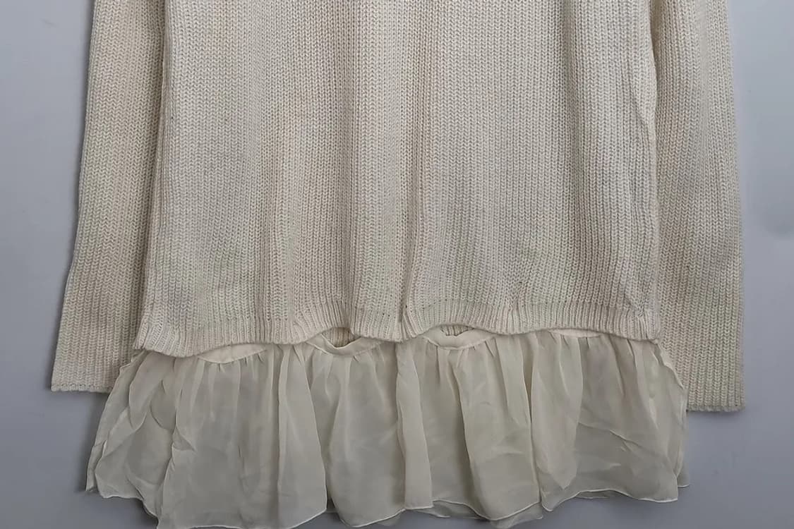 amy ♥ fam 니트 쉬폰 레이어드 탑  상품이미지4